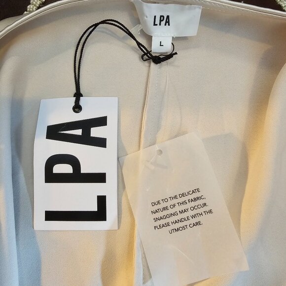 LPA Candy Tie front Top Satin Ouff sleeves size L - Picture 9 of 12